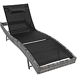 TecTake 800315 Polyrattan Sonnenliege Gartenliege Rattan Garten Liege...