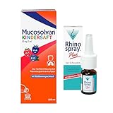 MUCOSOLVAN® Kindersaft Hustenlöser (100 ml) & Rhinospray plus Nasenspray (10 ml) bei...