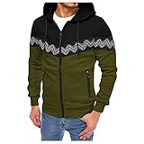 Herren-Kapuzenpullover mit Reißverschluss, Fleece, leicht, mit Reißverschlusstaschen,...