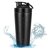 laoonl Edelstahl Protein Shaker, 750ml Classic Loop Shaker mit BlenderBall, BPA Frei...