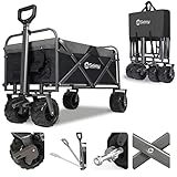 Sekey Faltbarer Bollerwagen mit Bremse All-Terrain breite Räder Handwagen Outdoor...