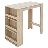 ML-Design Bartisch mit 3-stufigem Regal, Sonoma-Eiche, 117x106x57 cm, viel...