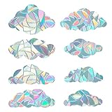 GORGECRAFT 8 Stück Rainbow Window Clings 3D Dekorative Fensterfolie Groß Wolkenform...