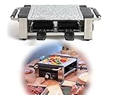 Raclette 4 Personen mit Steinplatte - Tischgrill Elektrisch Heißer Stein -...