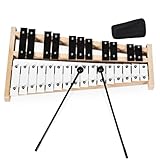 COSTWAY Xylophon 27 Noten Glockenspiel Handpercussion mit 2 Schlägeln &...