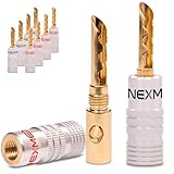 NEXMEX Hohl Bananenstecker - 10 Stück Stecker als Set - Hohl Steckverbinder 24K vergoldet...