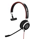 Jabra Evolve 40 MS Mono Headset - Microsoft zertifizierte Kopfhörer für VoIP Softphone...