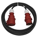 CEE-Verlängerungskabel 5-polig Stecker / 10m / 5X 16 A / 400V / 3 Phasen / 2,5...