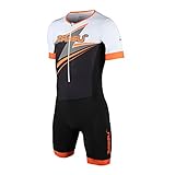 ZAOSU Racing Herren Aerosuit - Trisuit Einteiler | Triathlonanzug mit Arm, Farbe:orange,...