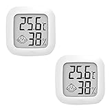 2 Stück Zimmerthermometer, Digitales Mini-Thermo-Hygrometer,...