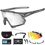 X-TIGER Fahrradbrille, Sportbrille für Herren Damen, Polarisiert mit UV400 5...