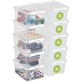 SmartStore Aufbewahrungsbox mit Deckel klein 2 L – 10 transparente und...