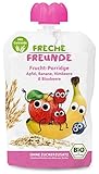 FRECHE FREUNDE Bio Quetschie Frucht-Porridge Apfel, Banane, Himbeere &...