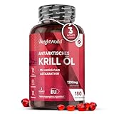 Omega 3 Krillöl Kapseln - 1200mg mit Astaxanthin & Cholin - 180 Weichkapseln...