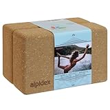 ALPIDEX Yogablock 2er Set ökologisch und nachhaltig Naturkork aus Portugal Korkblock Yoga...