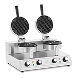 Royal Catering RCWM-2000-2S Doppel-Waffeleisen herzförmig 2 x 1000 W Timer 10 mm starke...