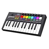 Benkeg 25-Tasten-MIDI-Keyboard-Controller mit 8 hintergrundbeleuchteten Drum-Pads 8...