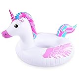 Inflatable Unicorn Pool Float Tube for Party Decorations, Unicorn Inflatable Raft Pool...