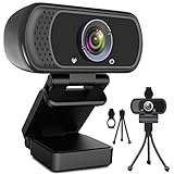 Webcam HD 1080p Webkamera, USB PC Computer Webcam mit Mikrofon, Laptop Desktop Full HD...