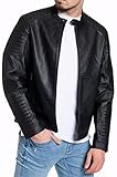 JACK & JONES Herren Kunstlederjacke - Biker Jacke schwarz (Jate, XL)