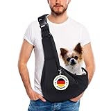 Hundetragetasche bis 10kg, verstellbare Tragetasche , Hundetasche für kleine Hunde und...