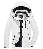 KEFITEVD Skijacke Damen Winddicht Warm Funktionsjacke mit Zip Taschen Fleece Thermojacke...