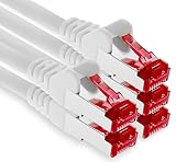 1aTTack.de - 5x 3m CAT6 Patchkabel S/FTP PIMF Schirmung CAT.6 RJ45 Netzwerkkabel...