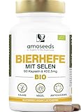 BIO-Bierhefe | Haare und Nägel | Lebendhefe, 1200mg / Tag, Glutenfrei | Angereichert mit...