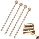 4 Stück Holzschlägel, Schlägel Mallet Drumsticks, Holzschlägel Marimba, Schlägel...