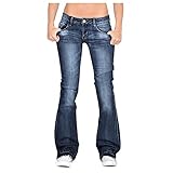 Damen Schlaghosen Jeanshose lang Stretch Skinny Schlagjeans Schlag Weite...