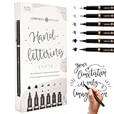 LEBENSKOMPASS Handlettering Stifte Set 6 wasserbasierte Hand Lettering &...