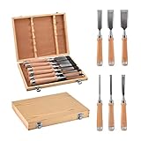 Uennm 6PCS Stemmeisen Stechbeitel Set für Holz, Stemmeisen Holz Set, Holz Scharfes...