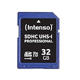 Intenso Professional SDHC UHS-I Class 10, U3, V30 32GB Speicherkarte (bis zu 100 MB/s)...