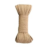 CANMIYOU 6mm*30M Juteschnur,Garten Kordel,Natürliche Jute Sisal Seil Hanfseil Paketschnur...