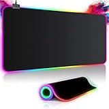 Gaming Mauspad RGB Mousepad 800x300mm XXL Gaming Mousepad groß mit 14...