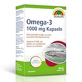 SUNLIFE Omega 3 Kapseln hochdosiert - 1 x 60 Stück - 1000mg Omega 3 Fischöl...