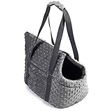 BOUTIQUE ZOO Hundetasche, Welpentasche - Grau (Minky), XS bis 3 kg - Tragetasche...