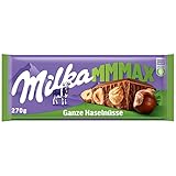 Milka Ganze Haselnüsse 1 x 270g I Großtafel I Alpenmilch-Schokolade I mit ganzen...