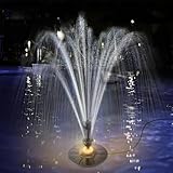 SZMP Springbrunnen für Gartenteiche 2024 Upgraded für draussen,6W LED Licht...