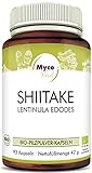 MycoVital Bio Shiitake Pilzpulver-Kapseln 93 Stück je 450 mg aus deutschem...