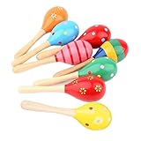 JZK 8 Stück hölzerne Maraca-Rasseln, Shaker, Percussion, Musik, Lernspielzeug, Geschenk...