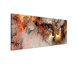 Paul Sinus Art Panoramabild 150x50cm Abstraktes Wandbild Feuer und Nebel auf...