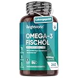 Omega 3 Kapseln - 2000mg Fischöl mit 1100mg Omega-3, 660mg EPA & 440mg DHA pro Tag -...