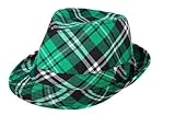 LKQBBSZ Hut Grün Plaid Hut und Schleife Grün Cowboy Zylinder Hut Mardi Gras Irish Party...