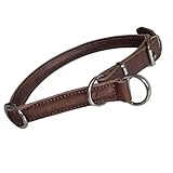 Rund & Weich - Zugstopp Hundehalsband Braun S - 45cm mit Verstellbarer Schnalle und...