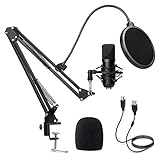 Diealles Shine Kondensator Microphone, Mikrofon PC Mit Arm, Podcast Mikrofon Set...