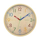 K&L Wall Art Lernuhr Kinder Wanduhr lautlos Kinderuhr modern Mädchen Jungenuhr ohne...