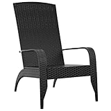 vidaXL Adirondack-Gartenstuhl Schwarz Poly Rattan