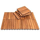 Ansobea 11er Pack Holzfliesen aus Akazien Holz,6 Latten Fliese Holzfliesen 30x30...