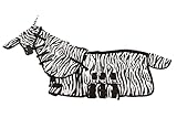 MHS Fliegendecke Zebra mit Neck und Haube 65 / 90 cm